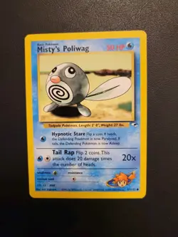 Unlimited Gym Heroes Misty’s Poliwag 87/132 Pokemon Card WOTC Vintage - Image 2