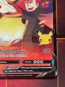 Lance's Charizard V SWSH133 Pokemon Celebrations Promo Jumbo Card - Image 5