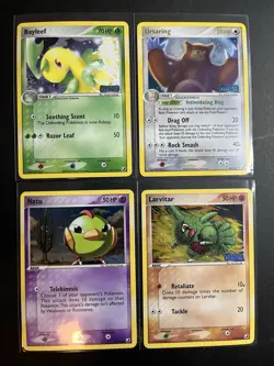 Pokemon TCG EX Unseen Forces Holo Lot 4 Cards Bayleaf Ursaring Natu Larvitar - Image 1