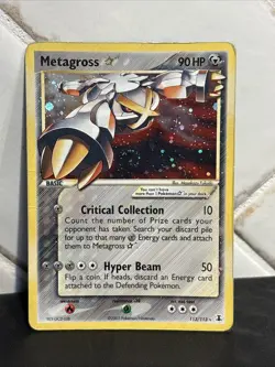 Metagross Gold Star 2005 EX Delta Species 113/113 Holo Pokemon Card Swirl - Image 2