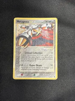 Metagross Gold Star 2005 EX Delta Species 113/113 Holo Pokemon Card Swirl - Image 4
