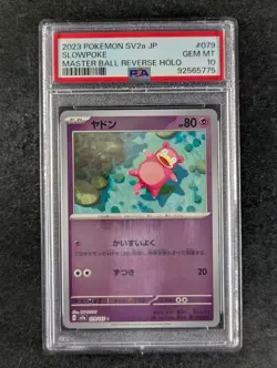 2023 Pokemon SLOWPOKE #079/165 Pokemon Card 151 Master Ball Reverse Holo PSA 10 - Image 1