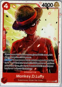 Monkey.D.Luffy OP12-015 SR English Legacy of the Master - One Piece Card - NM - Image 1