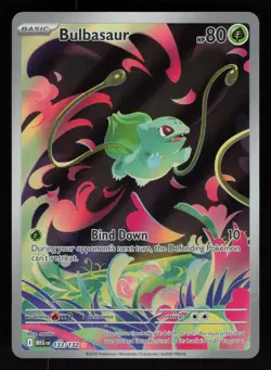 2025 Pokemon Mega Evolution BULBASAUR Illustration Holo Rare Card #133/132 - Image 1