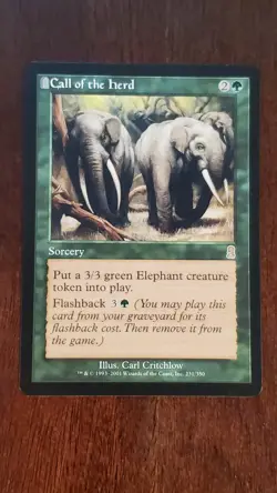 Call of the Herd Odyssey EX/LP #231 MTG Magic the Gathering Rare Green Sorcery - Image 3