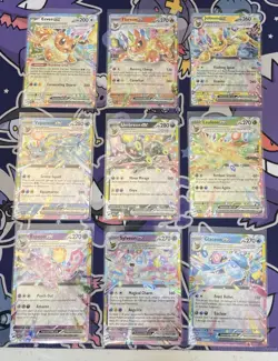 Pokemon TCG Prismatic Evolutions All 9 Eeveelution EX Pokemon Cards Near Mint - Image 1
