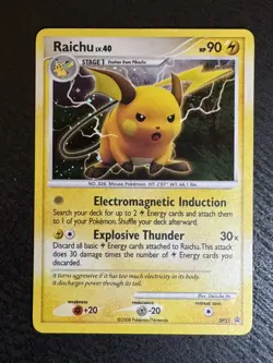 Pokemon TCG Raichu DP21 Pokemon Diamond & Pearl Promo Holo Rare Card LP 2008 - Image 1