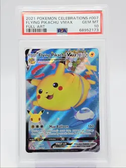 FLYING PIKACHU VMAX 2021 POKEMON CELEBRATIONS HOLO RARE FA PSA 10 Q0004 - Image 1