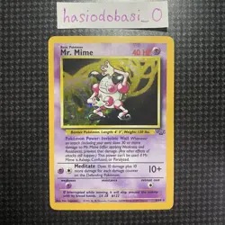 Pokemon Mr. Mime 6/64 WOTC Jungle Unlimited Holo Rare Card LP Condition - Image 1