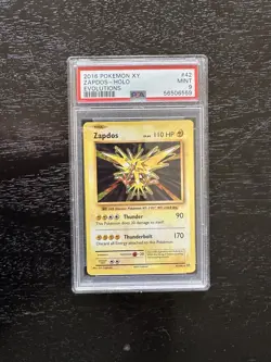 2016 XY Evolutions Pokemon Zapdos 42/108 - Holo - PSA 9 - Image 1