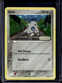 2006 Pokemon EX Legend Maker Aron Reverse Holo #48/92 - Image 1