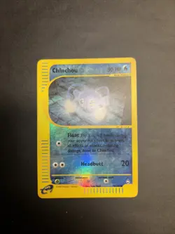 Pokemon Karte Chinchou 70/147 Aquapolis Pokemon Holo Englisch Vintage TCG 2002 - Image 2