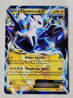 Played Thundurus EX - Holo #BW81 Black and White Promo Pokemon TCG - Image 1