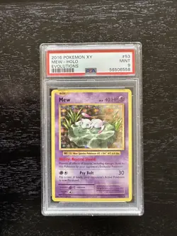 2016 POKEMON XY EVOLUTIONS #53 MEW-HOLO PSA 9 - Image 1
