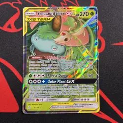 Pokemon TCG Venusaur & Snivy Tag Team GX Sun & Moon Cosmic Eclipse 1/236 NM - Image 1