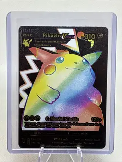 Pokemon TCG Pikachu VMAX 044/185 Rainbow 2020 Lightning FAN ART NOVELTY NM+ - Image 1