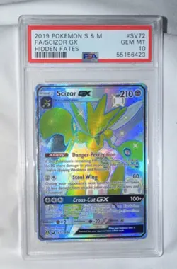 Pokemon Scizor GX Shiny Holo Rare Hidden Fates SV72/SV94 Full Art PSA 10 - Image 1
