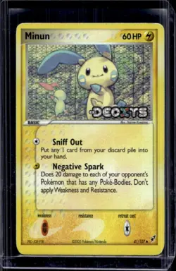 2005 Pokemon EX Deoxys Minun Reverse Holo #41/107 - Image 1