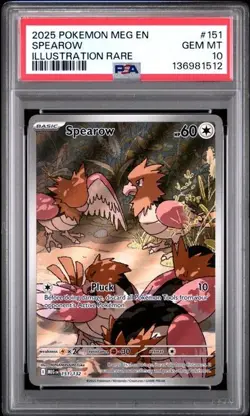 PSA 10 SPEAROW 151/132 ILLUSTRATION RARE MEGA EVOLUTION POKEMON 😍 - Image 1