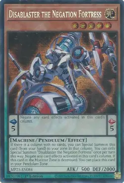 Yugioh! Disablaster the Negation Fortress - MP25-EN084 - Prismatic Secret Rare - - Image 1
