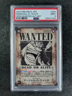 2024 One Piece WANTED MARSHALL D. TEACH #OP09-093 Alternate Art Japanese PSA 9 - Image 1