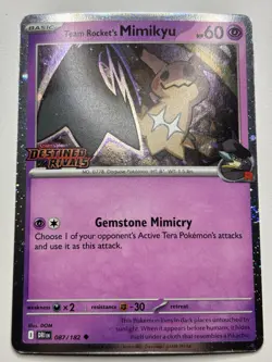Pokemon TCG Team Rockets Mimikyu Stamped Card #087/182 NM - Image 1