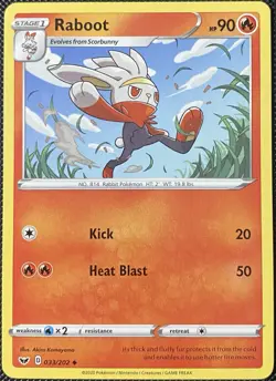 Raboot 033/202 Swsh01: Sword & Shield Regular - Pokemon Card - Image 1