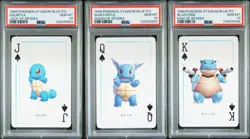 PSA 10 Seq. Squirtle Wartortle Blastoise Pokemon Stadium Blue Poker Playing Card - Image 1
