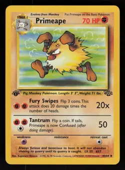 1999 Pokemon 1st Edition Jungle - PRIMEAPE - Non Holo Card #43/64 - Image 1