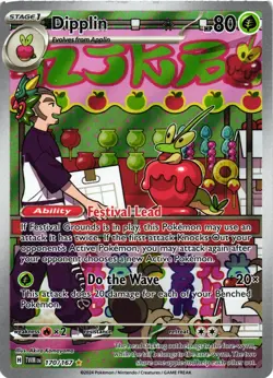 Pokemon TCG Dipplin Scarlet & Violet Twilight Masquerade Holo Card 170/167 IR NM - Image 1