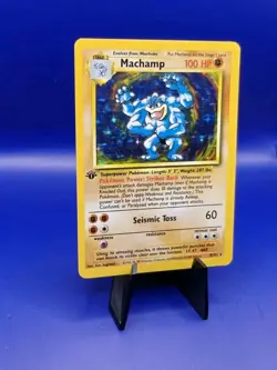 Machamp 8/102 Base Set Holo Rare Pokemon Card 1999 WOTC TCG Vintage Pokemon - Image 2