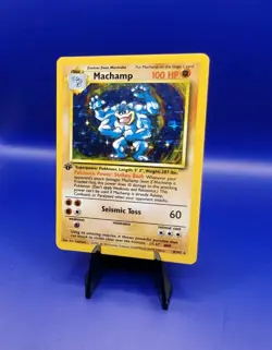 Machamp 8/102 Base Set Holo Rare Pokemon Card 1999 WOTC TCG Vintage Pokemon - Image 3