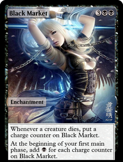 BLACK MARKET : altered-art card for use with MTG : with HOT BONDAGE BABE! - Image 1