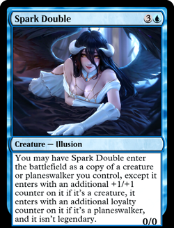 SPARK DOUBLE : altered-art card for use with MTG : with SEXY, BUSTY BEAUTY! - Image 1