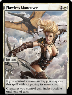 FLAWLESS MANEUVER : altered-art card for use with MTG : w- busty blonde babe! - Image 1