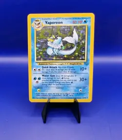 Vaporeon 12/64 Jungle Set Holo Rare Pokemon Card Nintendo Pokemon TCG WOTC 1999 - Image 1