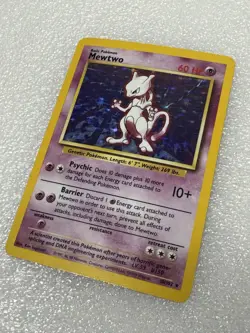 Pokemon TCG Base Set MEWTWO 10/102 Unlimited Holo Rare Card Vintage WOTC 1999 - Image 2