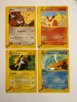 Evee Skyridge Evolution Lot Flareon Jolteon Vaporeon E-Reader Pokemon Cards - Image 1