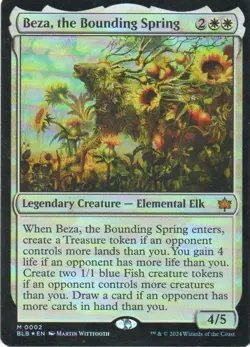 MTG: Bloomburrow: Prerelease Foil Beza, the Boundless Spring: LP Condition - Image 1