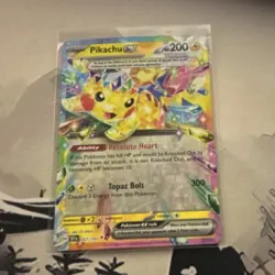 Pokemon Pikachu ex SV08 Surging Sparks 057/191 Double Rare Holo Topaz Bolt - Image 1