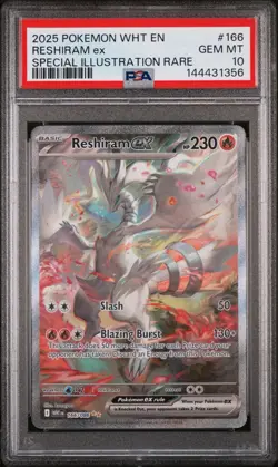 2025 POKEMON WHT EN-WHITE FLARE SPECIAL ILLUSTRATION RARE RESHIRAM EX PSA 10 - Image 1