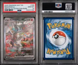 2025 POKEMON WHT EN-WHITE FLARE SPECIAL ILLUSTRATION RARE RESHIRAM EX PSA 10 - Image 3