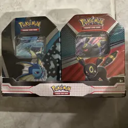 Pokemon TCG V Heroes Bundle Tins: 2-Pack of Vaporeon & Umbreon Brand New Sealed! - Image 1