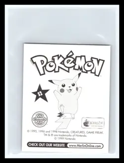 💥 Ash & Pikachu Merlin Pokemon 1999 Album Sticker Silver Prism Rare Holo # S2 - Image 2