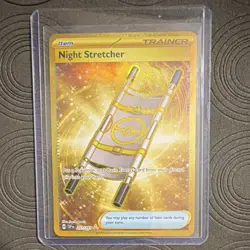 Pokemon Night Stretcher Trainer Gold Secret Rare Holo Sv08 251/191 - Image 1