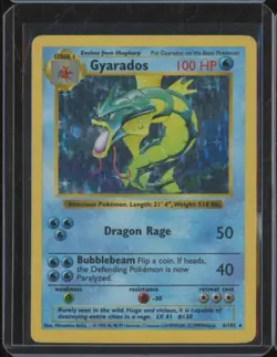 1999 Pokemon Base Set GYARADOS #6 Holo Foil Rare SHADOWLESS Vintage JFB3 - Image 1
