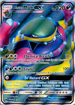 Alolan Muk GX 138/147 Sun & Moon Burning Shadows Near Mint Pokemon TCG (SKU 1-2) - Image 1