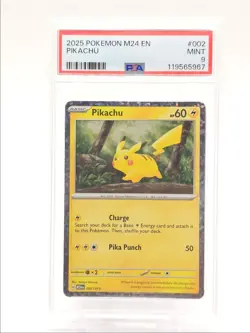 PIKACHU 2025 POKEMON MCDONALD'S 2024 HOLO 002/015 PSA 9 Q0004 - Image 1