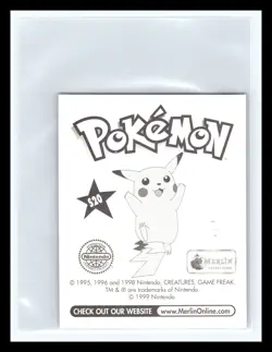 💥 Magikarp Merlin Pokemon 1999 Vintage Album Sticker Silver Prism Holo # S20 - Image 2