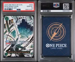 2025 ONE PIECE OP12-037 LEGACY OF THE MASTER DEAD MAN'S GAME ALT ART PSA 10 GEM - Image 3